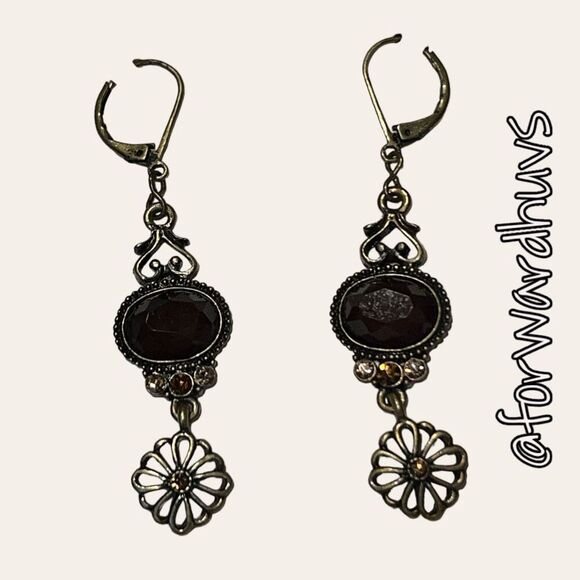 Lia Sophia Bronze Color Dangle Earrings with Rhinestone - Picture 5 of 8